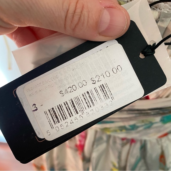 TED BAKER Chiffon Strapless or Strap Full Length Dress NWT Sz 3 Sz 8 US - Picture 6 of 9